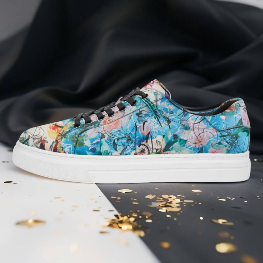 Lureaux Azure Bloom Sneakers Handgemaakte Nette Schoenen Voor Heren