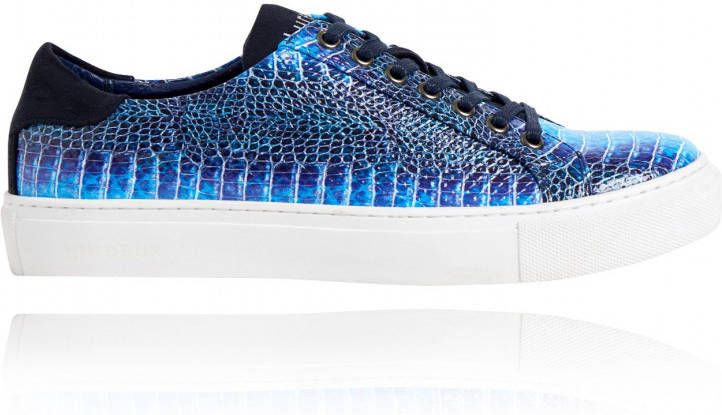 Lureaux Blue Dino Sneakers Handgemaakte Nette Schoenen Voor Heren - Schoenen .nl