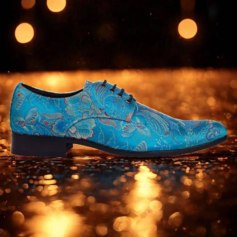 Lureaux Blue Shadow Handgemaakte Nette Schoenen Voor Heren