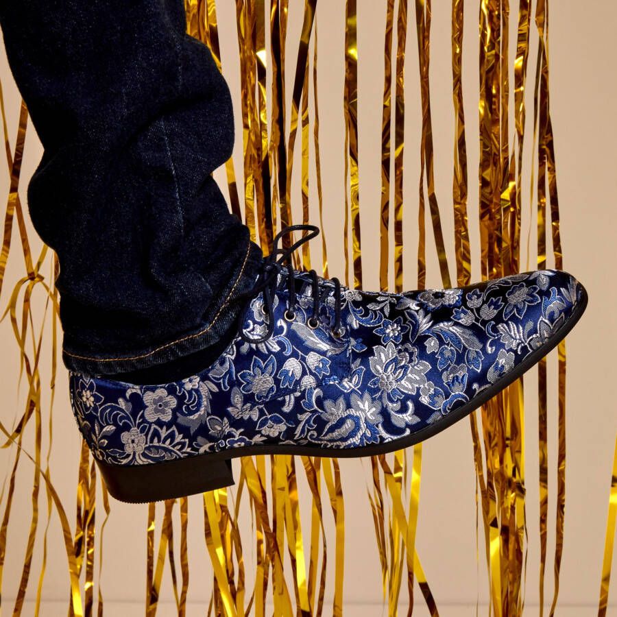 Lureaux Blue Sky Flower Handgemaakte Nette Schoenen Voor Heren