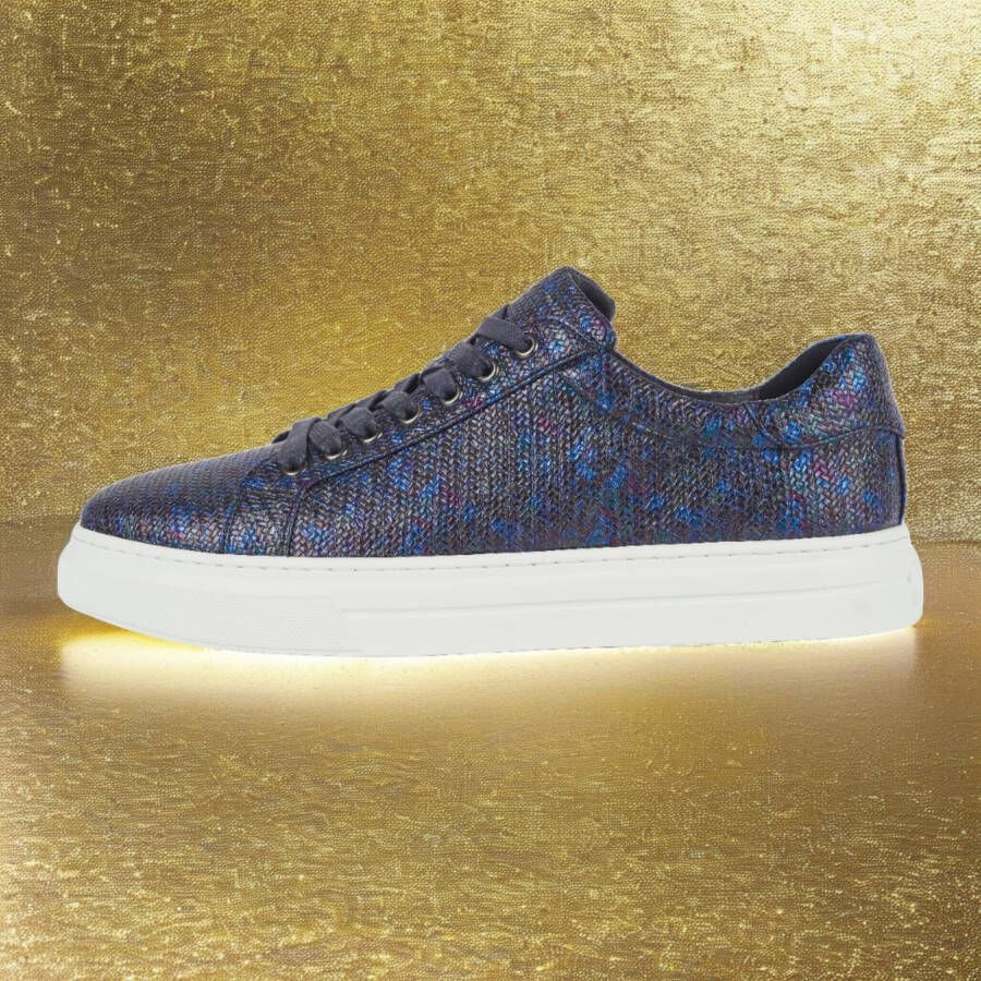 Lureaux Blue Spectrum Sneakers Handgemaakte Nette Schoenen Voor Heren