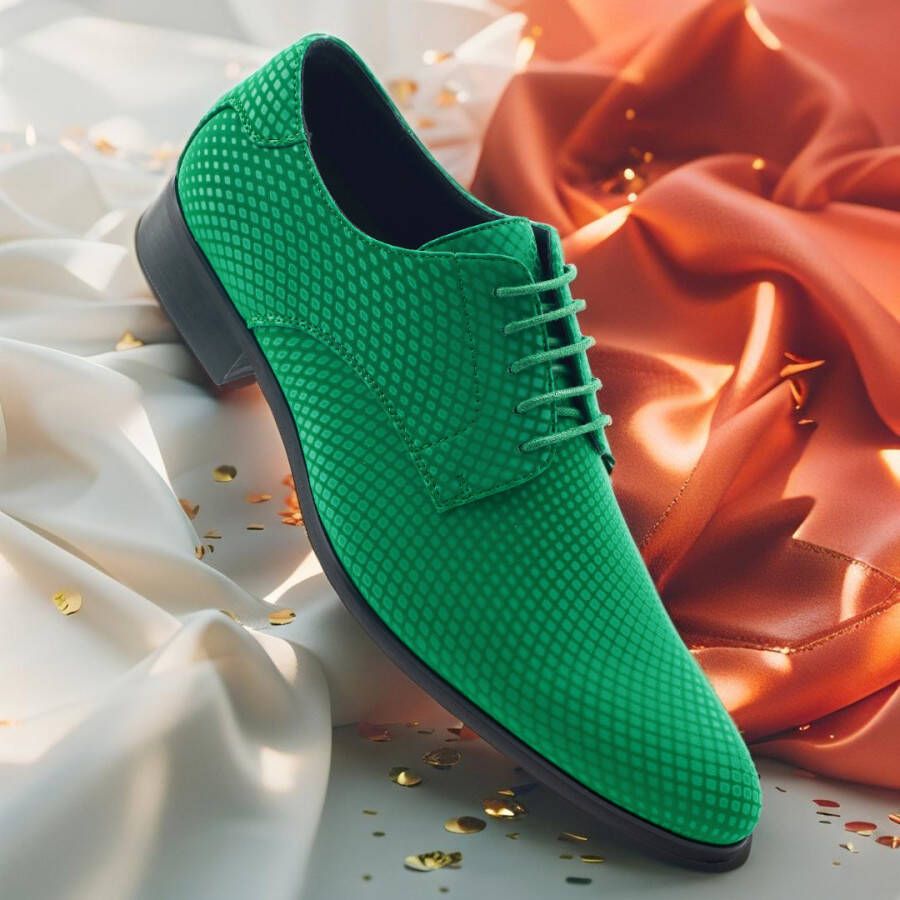 Lureaux Gleaming Greeny Handgemaakte Nette Schoenen Voor Heren
