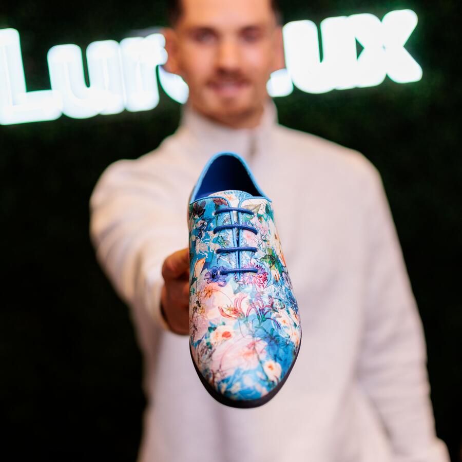 Lureaux Azure Bloom Handgemaakte Nette Schoenen Voor Heren