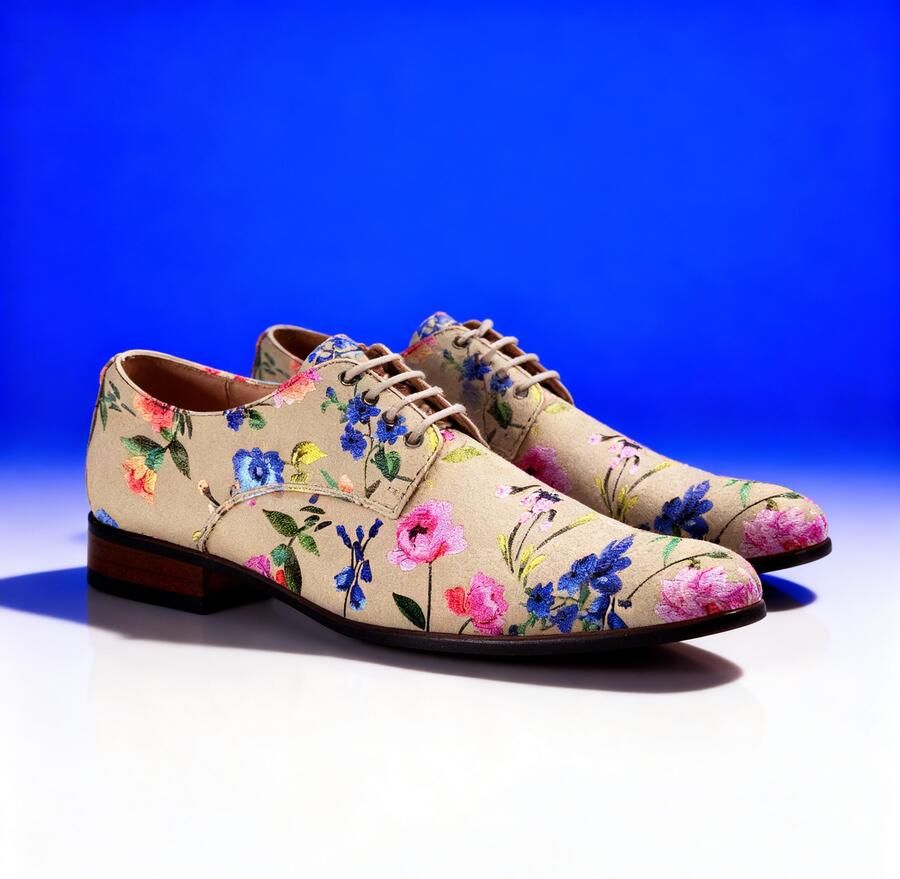 Lureaux Blanc Velour Flora Handgemaakte Nette Schoenen Voor Heren