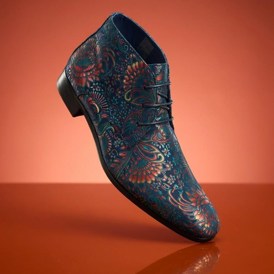 Lureaux Blue desert Lotus High Handgemaakte Nette Schoenen Voor Heren