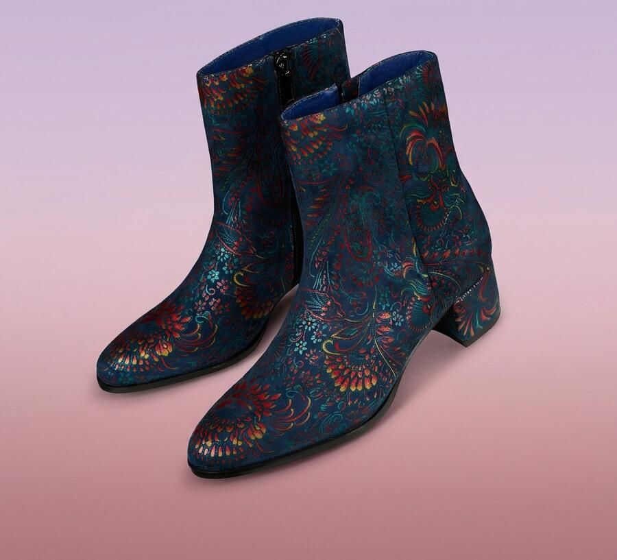 Lureaux Blue Desert Lotus Lady Boot Handgemaakte Nette Schoenen Voor Heren