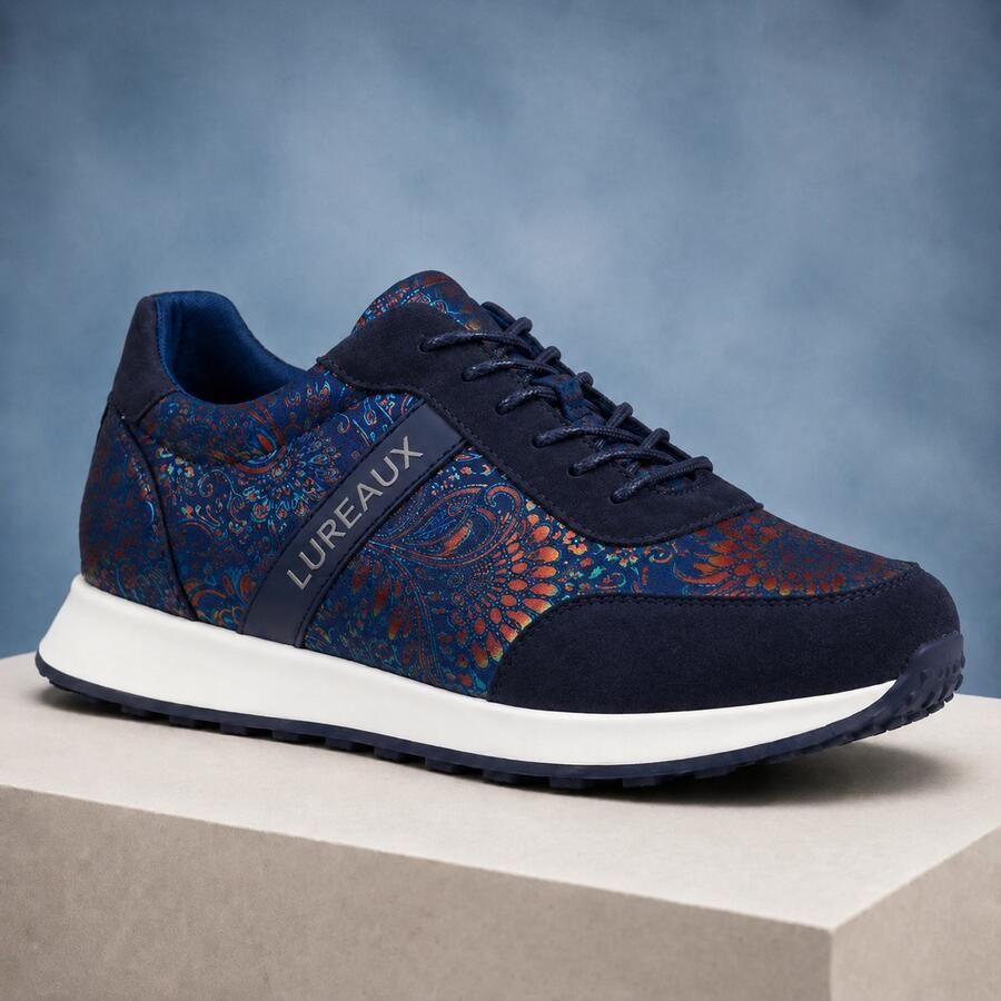 Lureaux Blue Desert Lotus Runners Handgemaakte Nette Schoenen Voor Heren