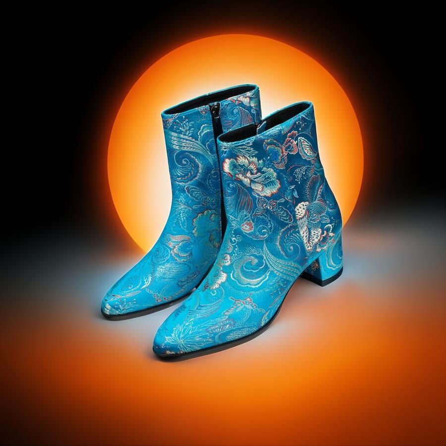 Lureaux Blue Shadow Lady Boot Handgemaakte Nette Schoenen Voor Heren
