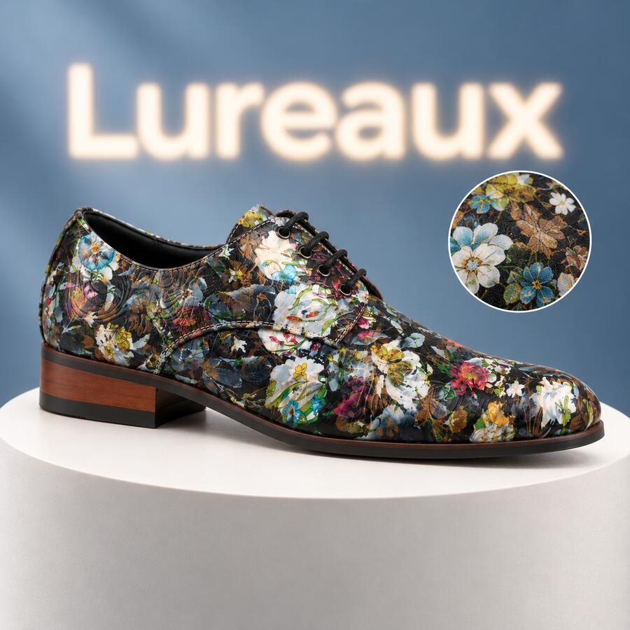 Lureaux Botanica Noir Handgemaakte Nette Schoenen Voor Heren