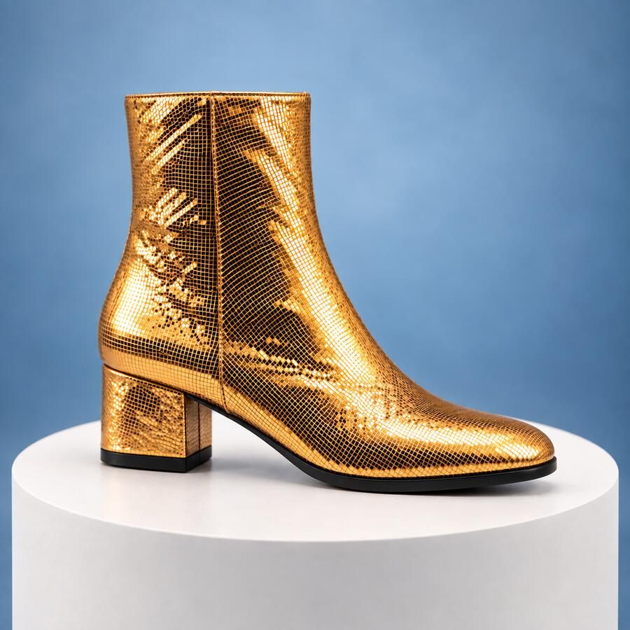 Lureaux Disco Gold Lady Boots MADE-TO-ORDER Handgemaakte Nette Schoenen Voor Heren