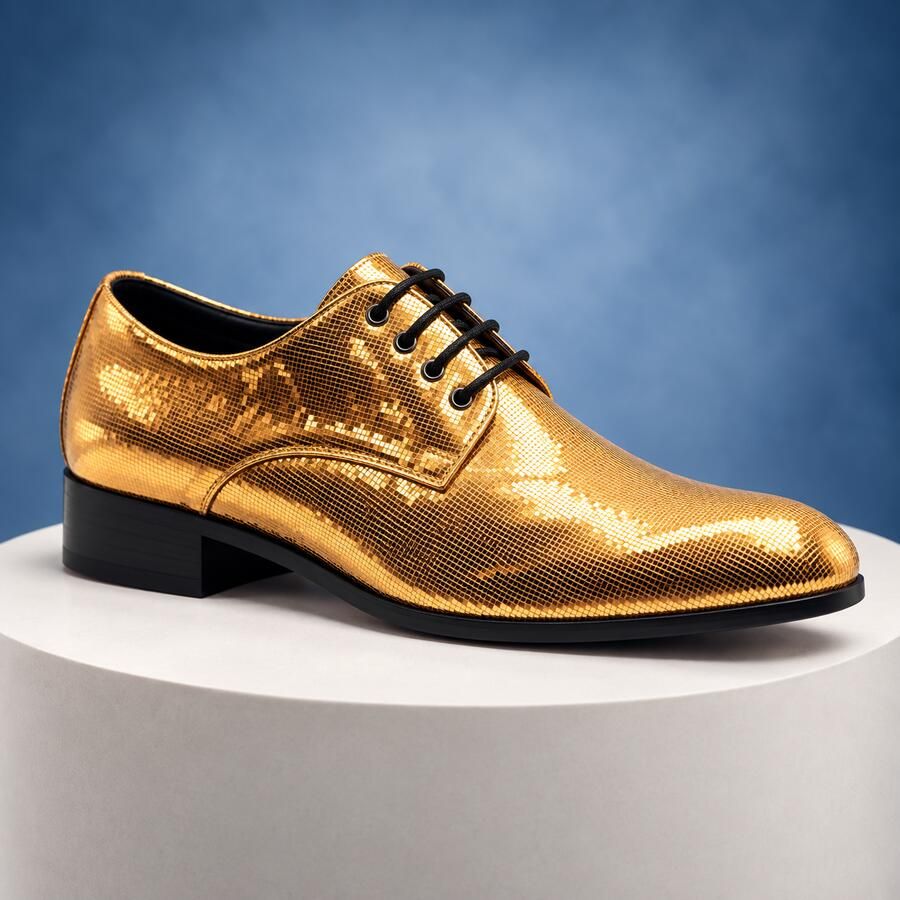 Lureaux Disco Gold MADE-TO-ORDER Handgemaakte Nette Schoenen Voor Heren