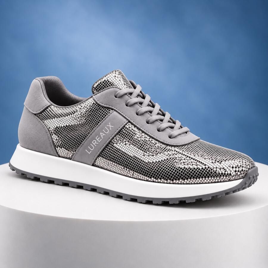 Lureaux Disco Silver Runners MADE-TO-ORDER Handgemaakte Nette Schoenen Voor Heren