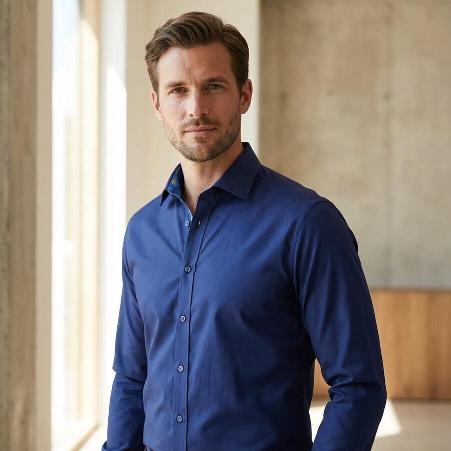 Lureaux Essential Blue Overhemd XL Handgemaakte Nette Schoenen Voor Heren