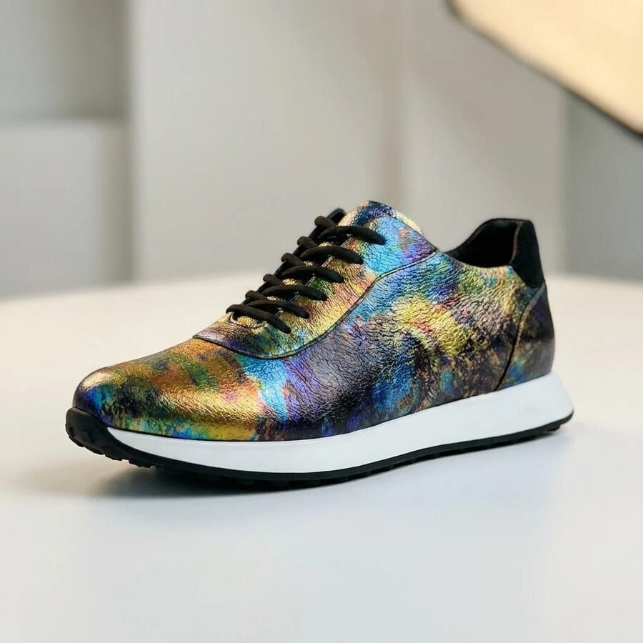 Lureaux Galaxy Glow Runners Handgemaakte Nette Schoenen Voor Heren