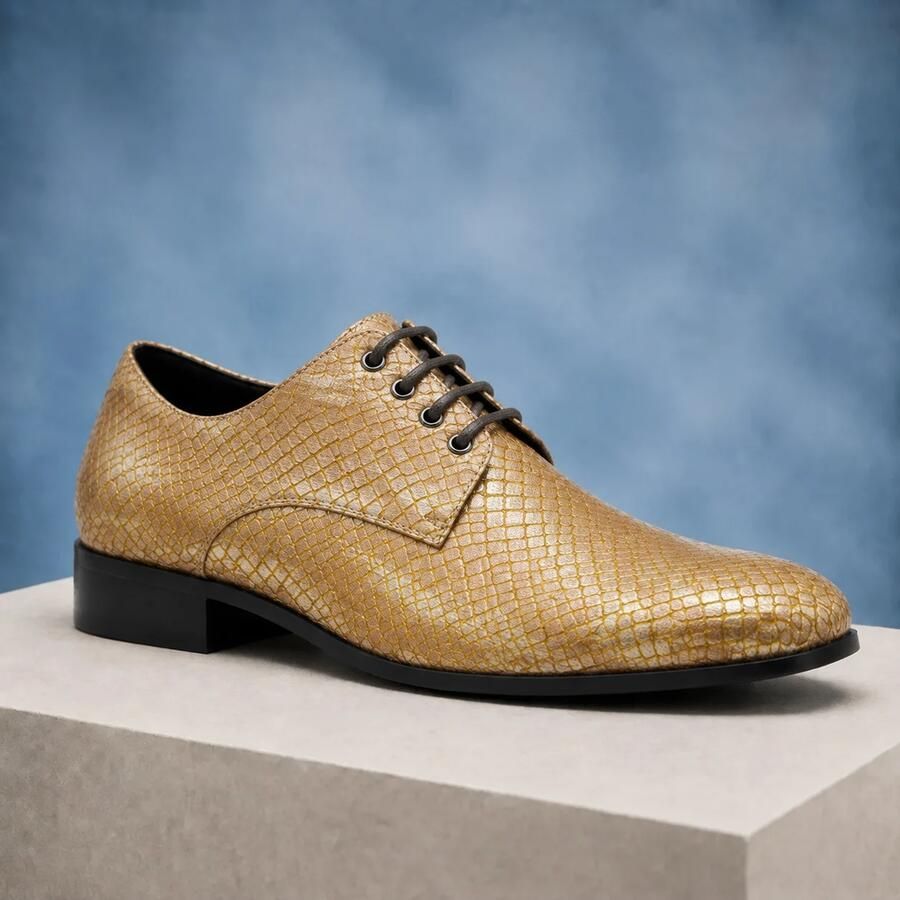 Lureaux Golden Viper Kleurrijke Schoenen Voor Heren Veterschoenen Met Print