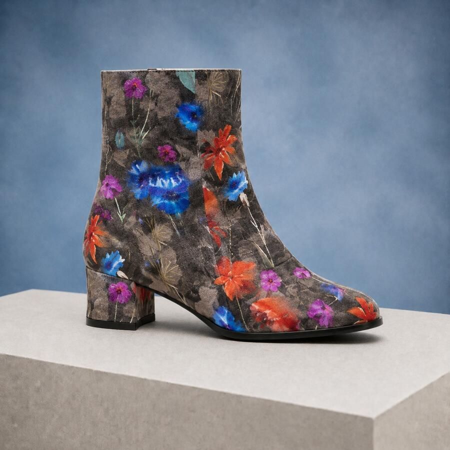 Lureaux Grey Velour Flora Lady Boot Handgemaakte Nette Schoenen Voor Heren