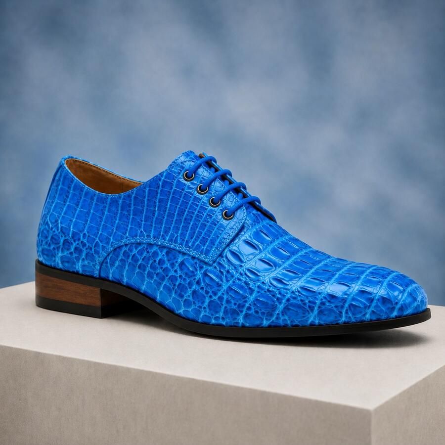 Lureaux Iron Scale Blue Handgemaakte Nette Schoenen Voor Heren