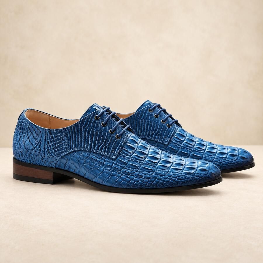 Lureaux Iron Scale Blue Handgemaakte Nette Schoenen Voor Heren