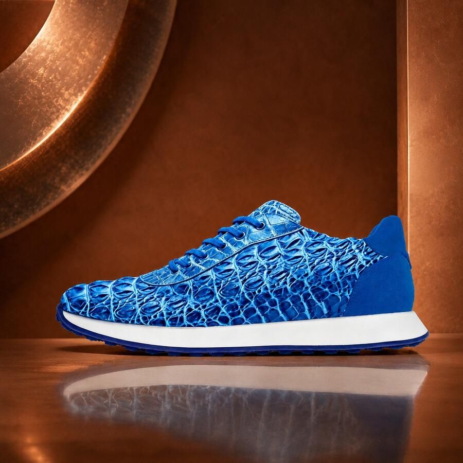 Lureaux Iron Scale Blue Runners Handgemaakte Nette Schoenen Voor Heren