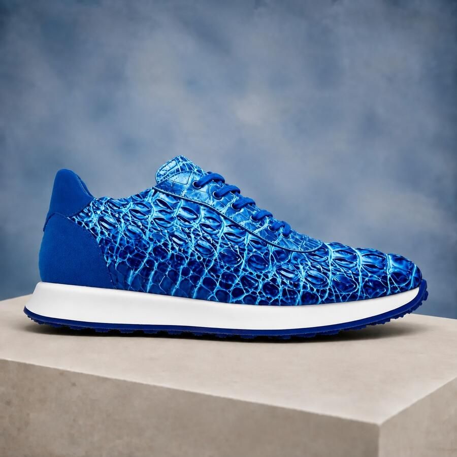 Lureaux Iron Scale Blue Runners Handgemaakte Nette Schoenen Voor Heren