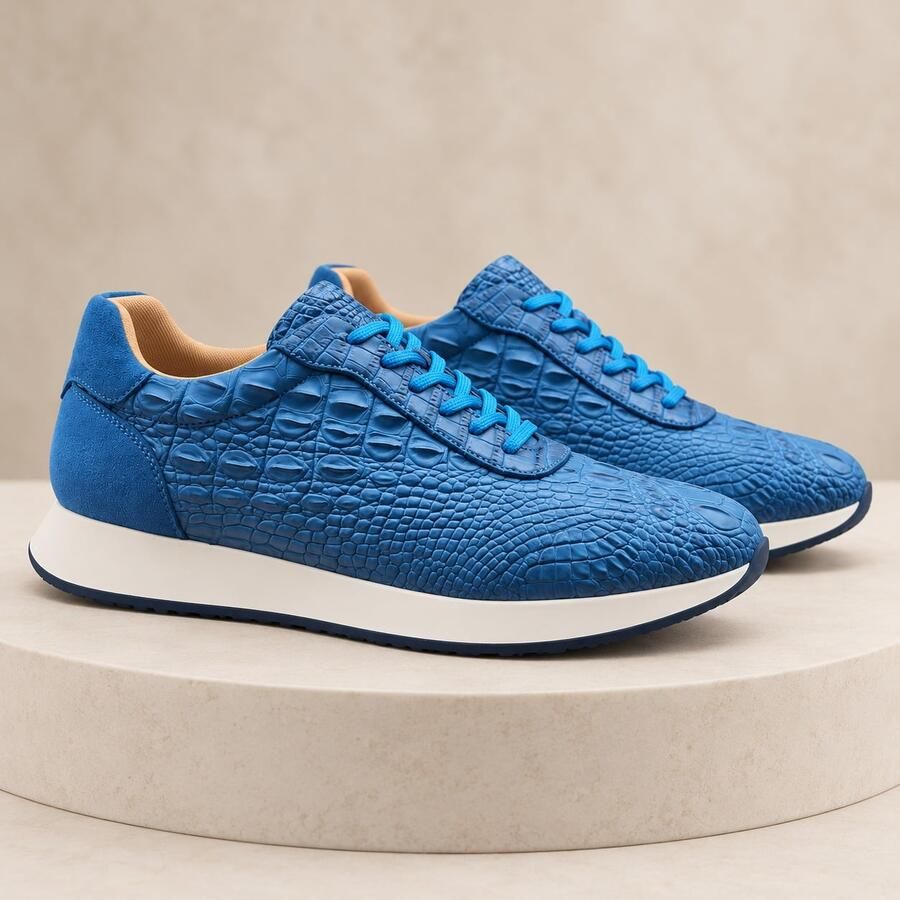 Lureaux Iron Scale Blue Runners Handgemaakte Nette Schoenen Voor Heren