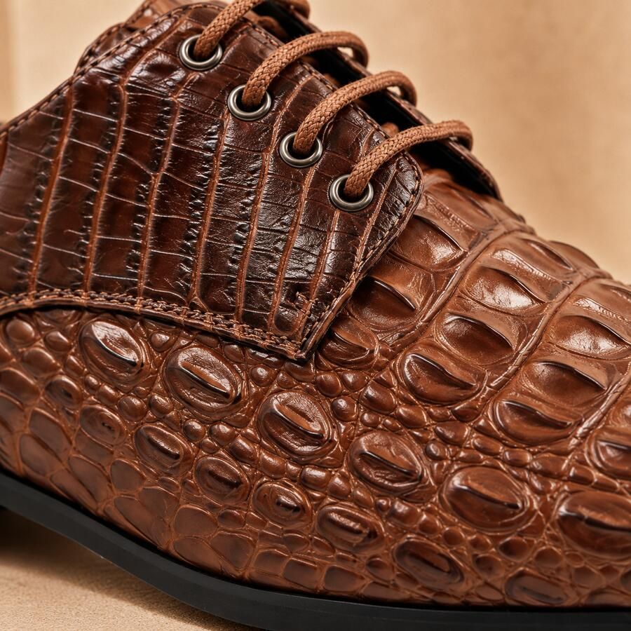 Lureaux Iron Scale Brown Handgemaakte Nette Schoenen Voor Heren