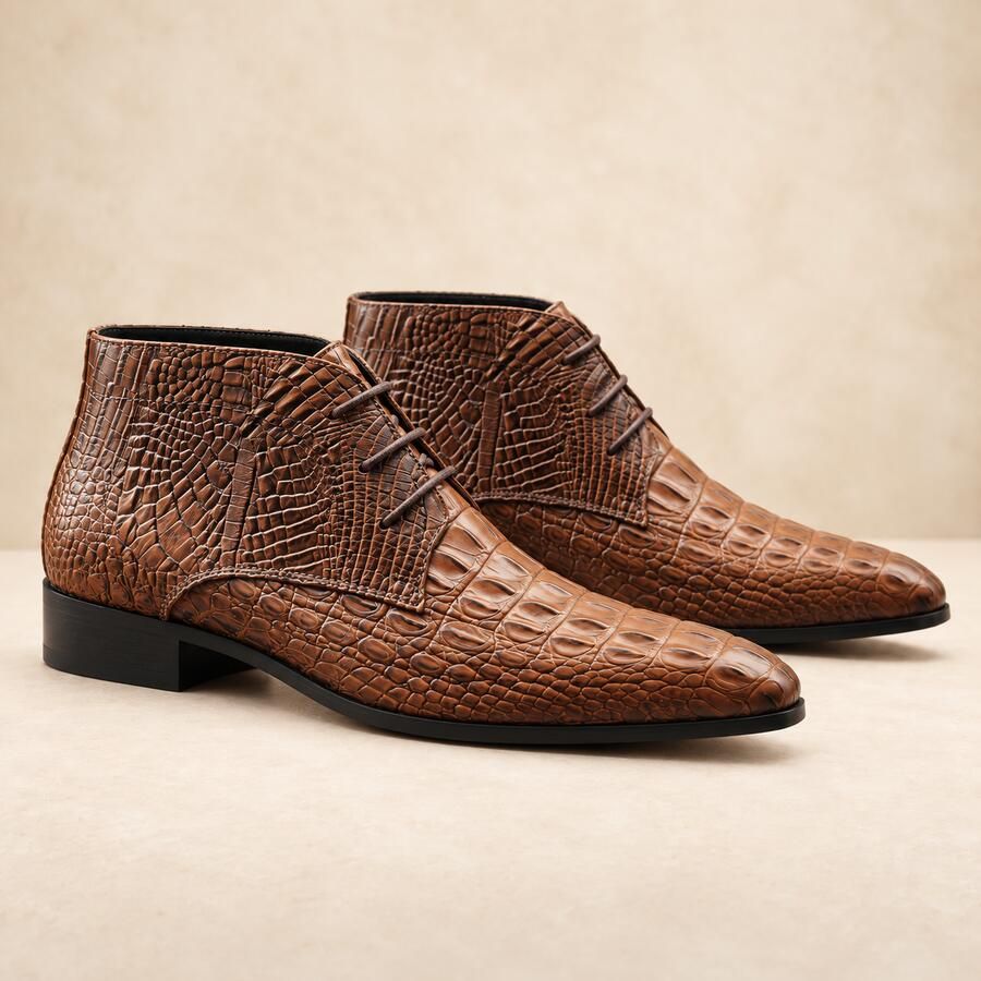 Lureaux Iron Scale Brown High- Handgemaakte Nette Schoenen Voor Heren