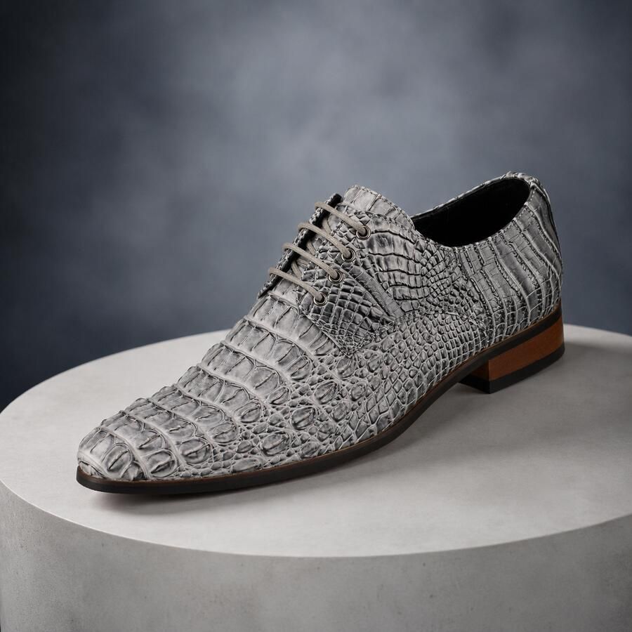 Lureaux Iron Scale Grey Handgemaakte Nette Schoenen Voor Heren