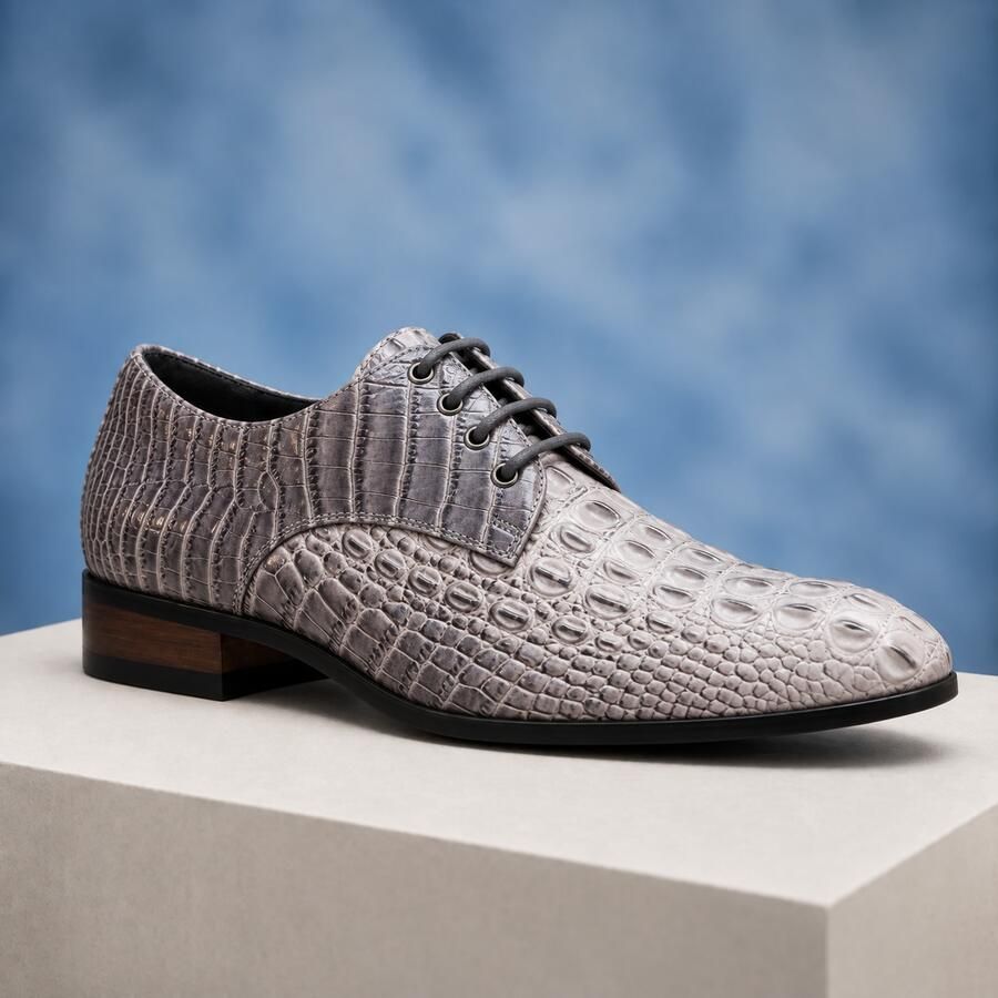 Lureaux Iron Scale Grey Handgemaakte Nette Schoenen Voor Heren