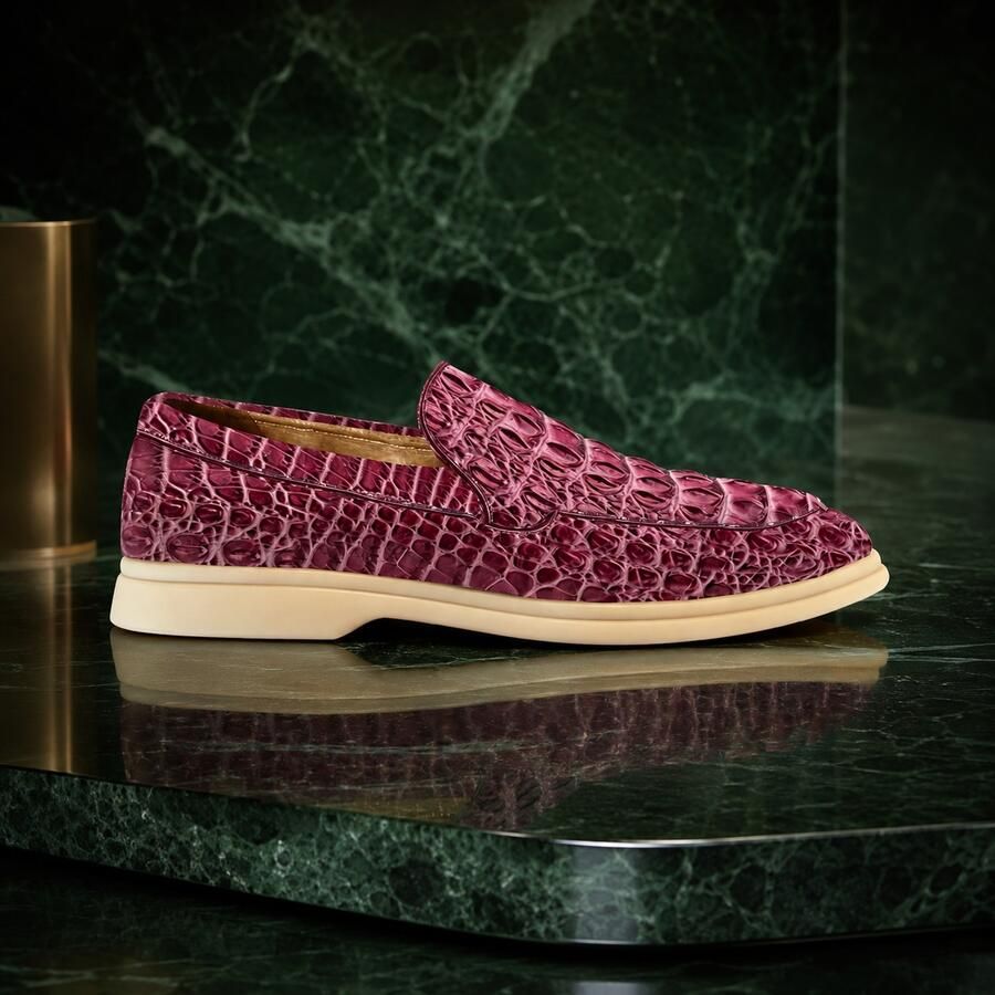 Lureaux Iron Scale Pink Loafer Handgemaakte Nette Schoenen Voor Heren
