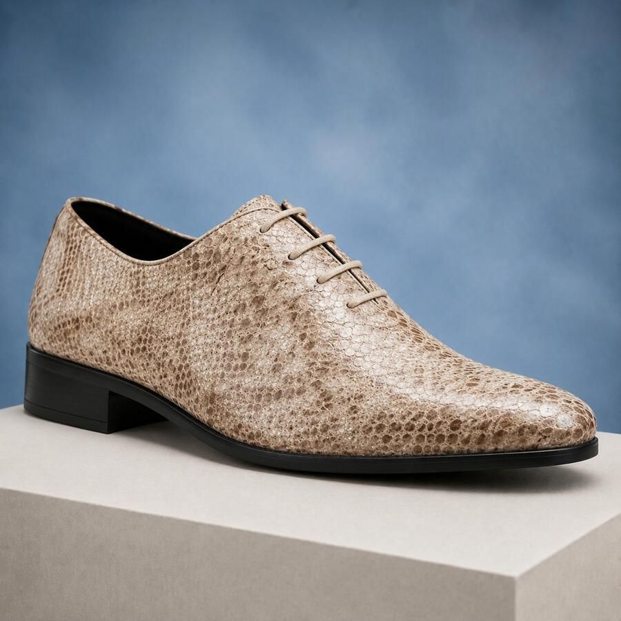 Lureaux Ivory Python Handgemaakte Nette Schoenen Voor Heren