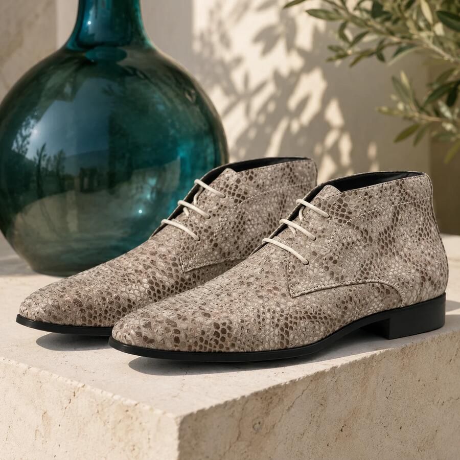 Lureaux Ivory Python High Handgemaakte Nette Schoenen Voor Heren