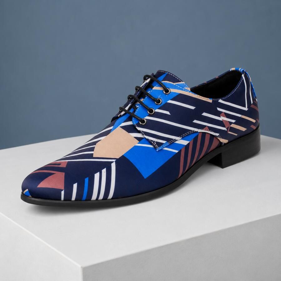 Lureaux Marine Mosaic Handgemaakte Nette Schoenen Voor Heren