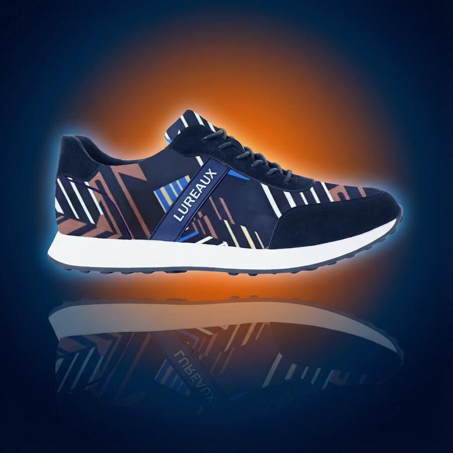 Lureaux Marine Mosaic Runner Handgemaakte Nette Schoenen Voor Heren