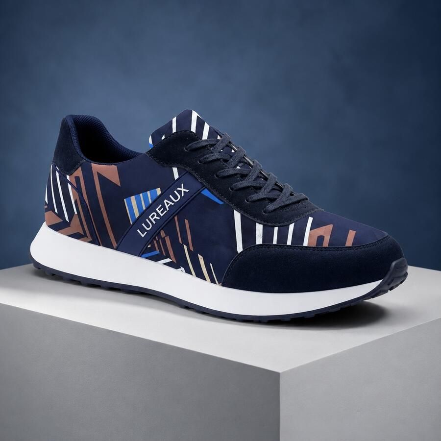 Lureaux Marine Mosaic Runner Handgemaakte Nette Schoenen Voor Heren