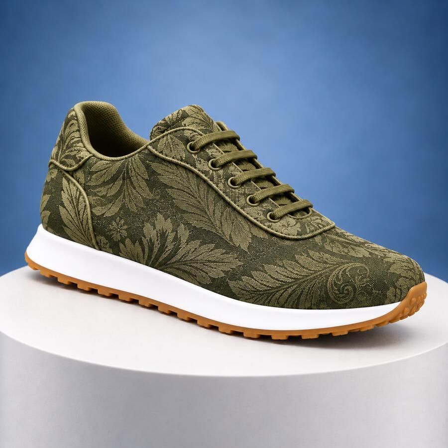 Lureaux Moss Velvet Paisley Runner Handgemaakte Nette Schoenen Voor Heren