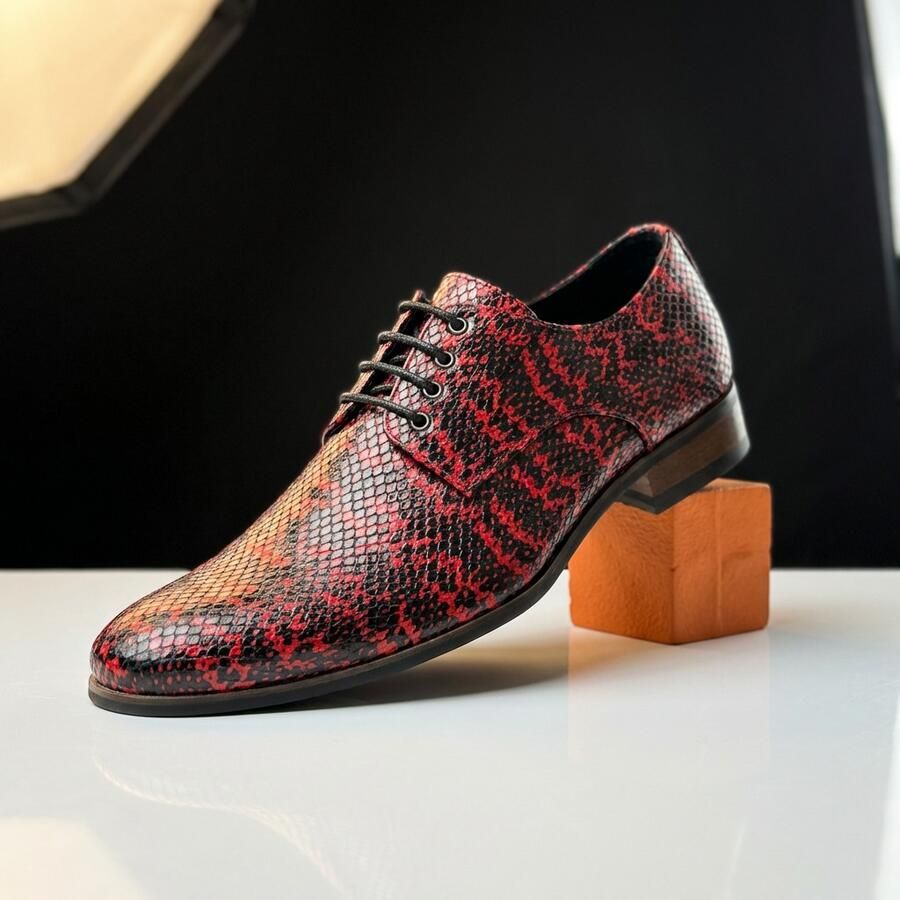 Lureaux Python Flame- Handgemaakte Nette Schoenen Voor Heren