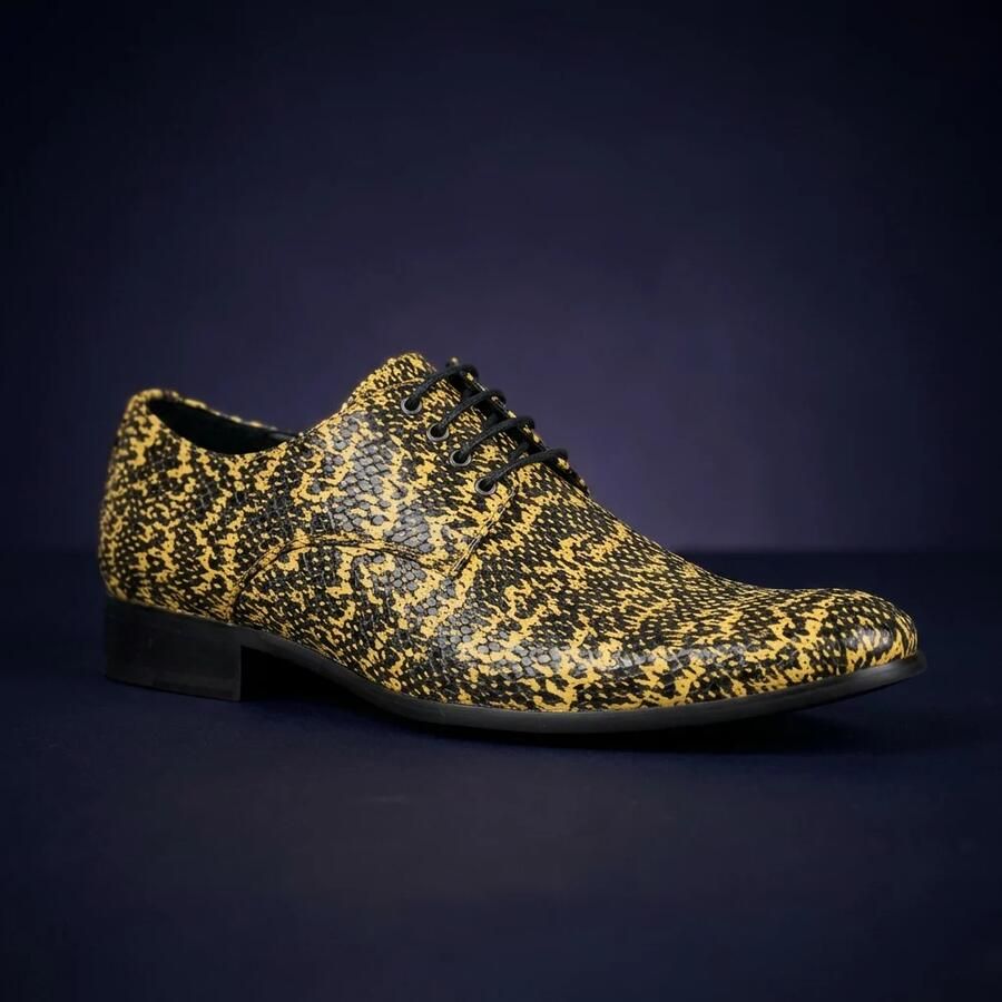 Lureaux Python Yellow- Handgemaakte Nette Schoenen Voor Heren