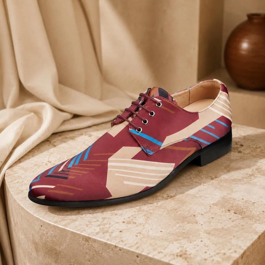Lureaux Red Mosaic Handgemaakte Nette Schoenen Voor Heren