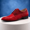Lureaux Red Serpent Handgemaakte Nette Schoenen Voor Heren - Rood