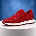 Lureaux Pink Serpent Runners Handgemaakte Nette Schoenen Voor Heren - Rood