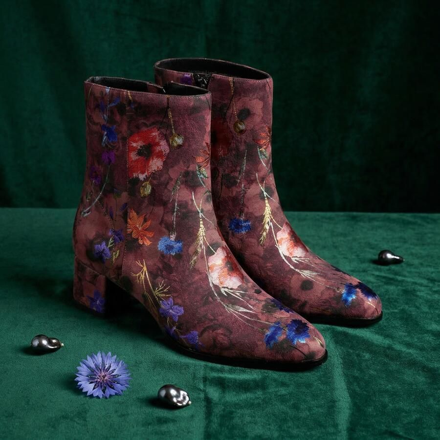 Lureaux Rosso Velour Flora Lady Boot Handgemaakte Nette Schoenen Voor Heren