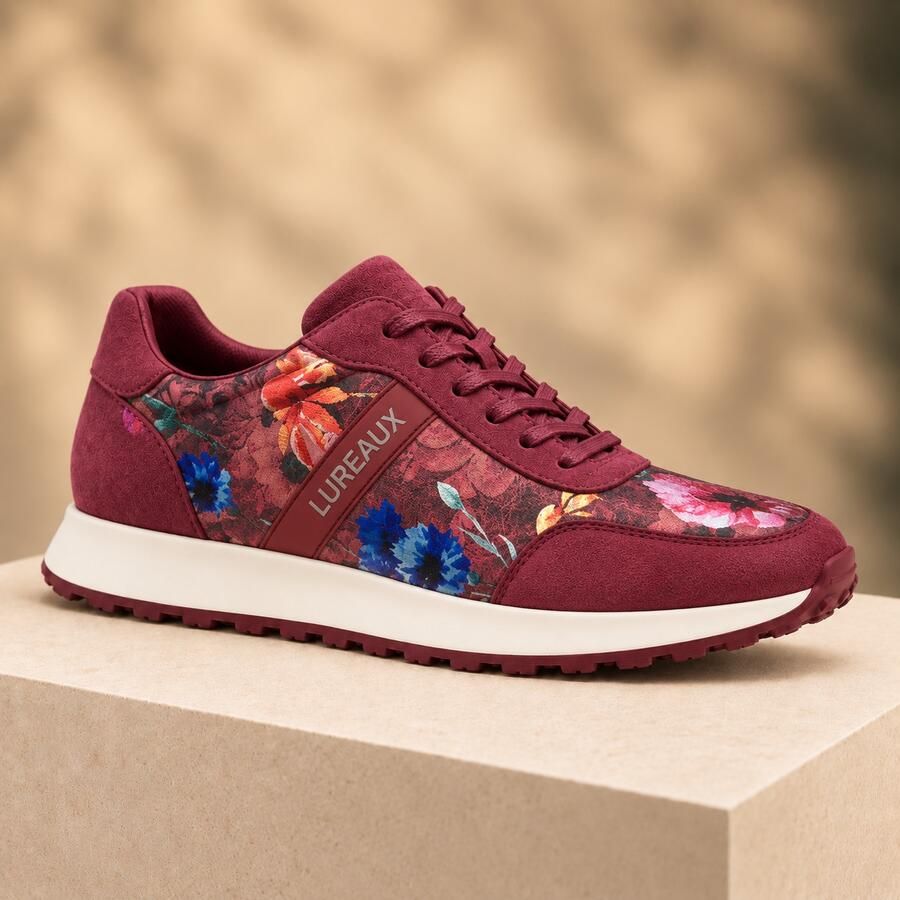 Lureaux Rosso Velour Flora Runner Handgemaakte Nette Schoenen Voor Heren