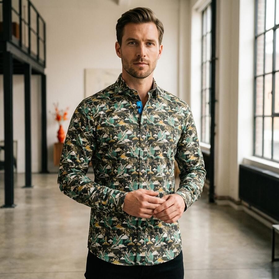 Lureaux Sakura Horizon Overhemd XL Handgemaakte Nette Schoenen Voor Heren