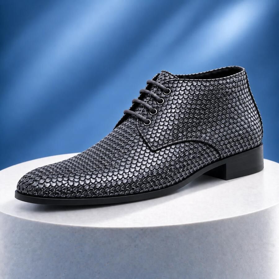 Lureaux Serpento Grey High Handgemaakte Nette Schoenen Voor Heren