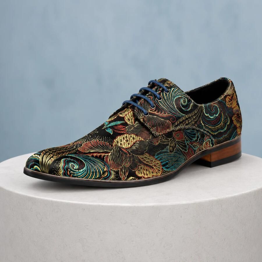 Lureaux Shinny Shadow Kleurrijke Schoenen Voor Heren Veterschoenen Met Print