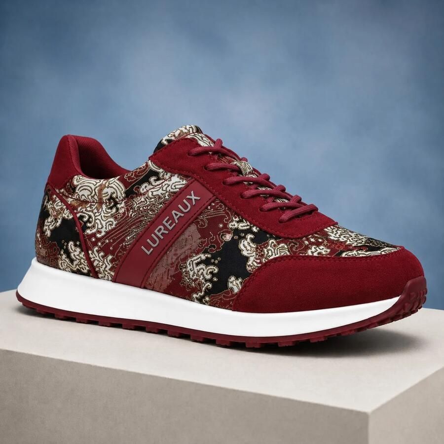 Lureaux Silent Red Tsunami Runners Handgemaakte Nette Schoenen Voor Heren