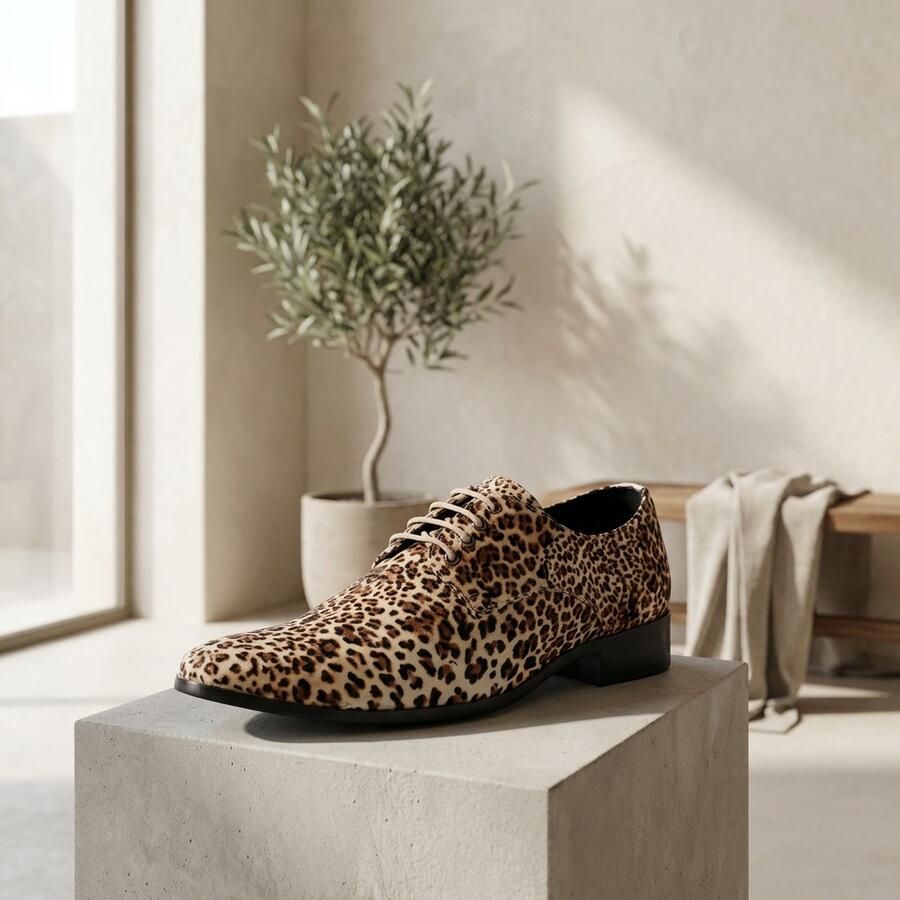 Lureaux The Leopard Dandy Handgemaakte Nette Schoenen Voor Heren