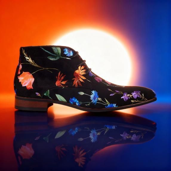 Lureaux Velour Flora High Handgemaakte Nette Schoenen Voor Heren