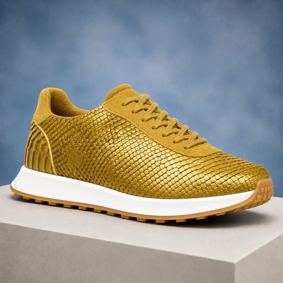 Lureaux Yellow Serpent Runners MADE-TO-ORDER Handgemaakte Nette Schoenen Voor Heren